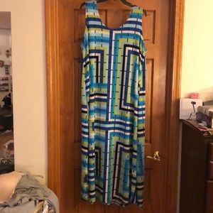 Maxi geometric long tank dress